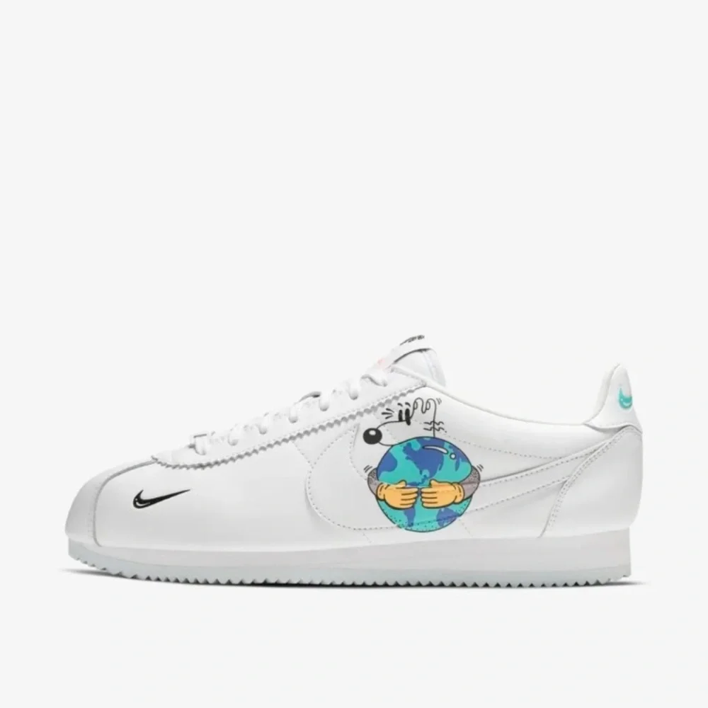 Nike Cortez Steve Harrington Earth Day Sneaker Shoes Size 8 White - Picture 2 of 16